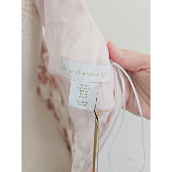 House of Harlow 1960 Linen Blend Midi Maxi Tiered Cottagecore Sleeveless Dress M - Picture 14 of 15